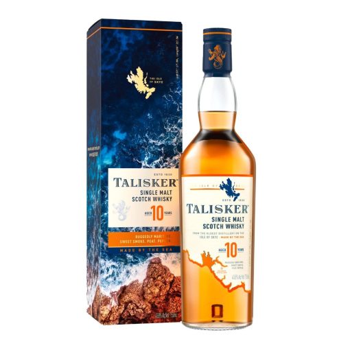 Talisker 10 Jaar Single Malt Whisky 70cl – rokerige single malt met geschenkverpakking