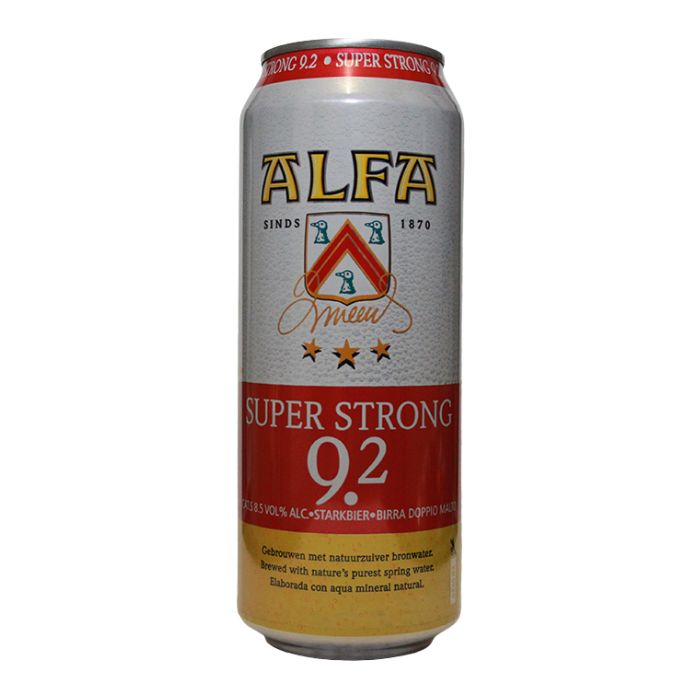 Alfa Super Strong 9.2 Bier Blikjes 50cl Tray 12 Stuks – sterk blond bier