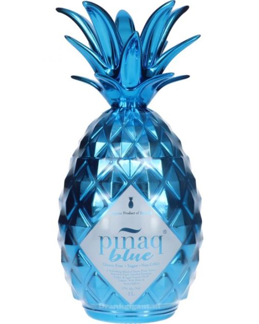 Piñaq Blue Likeur 1 Liter – Tropische likeur in ananasfles