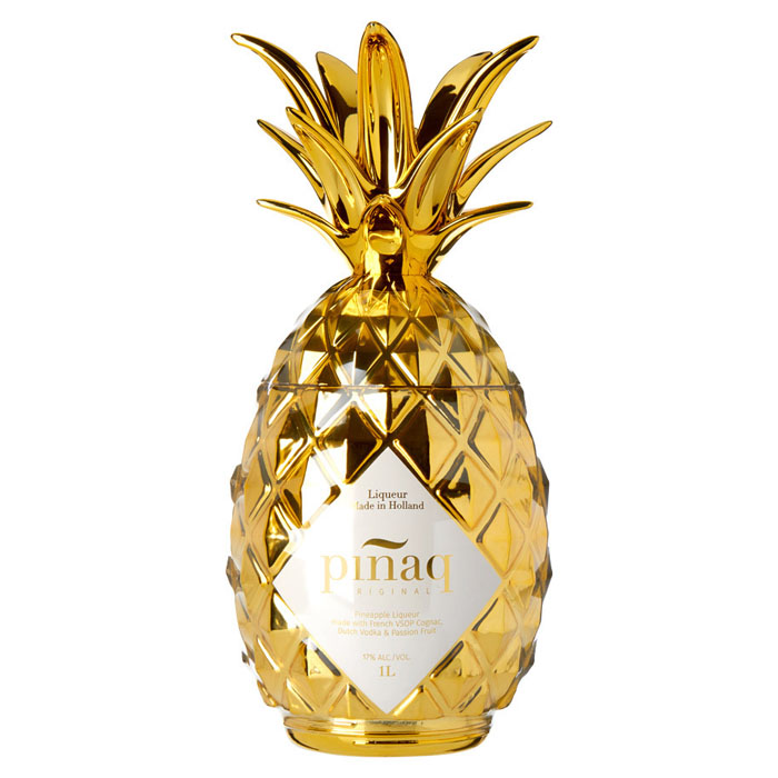 Piñaq Gold Likeur 1 Liter – Gouden ananasfles met tropische cognaclikeur
