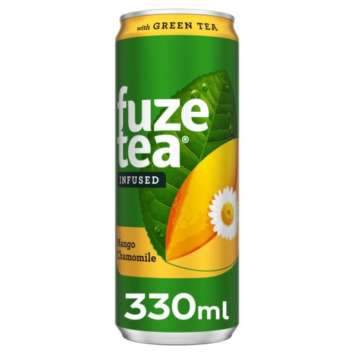 Fuze Tea Green Ice Tea Mango Chamomile Blikjes 33cl Tray 24 Stuks – groene ijsthee met mango en kamille