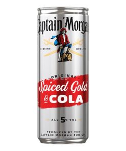 Captain Morgan Spiced & Cola Blikjes 25cl Tray 12 Stuks – kruidige rum met cola