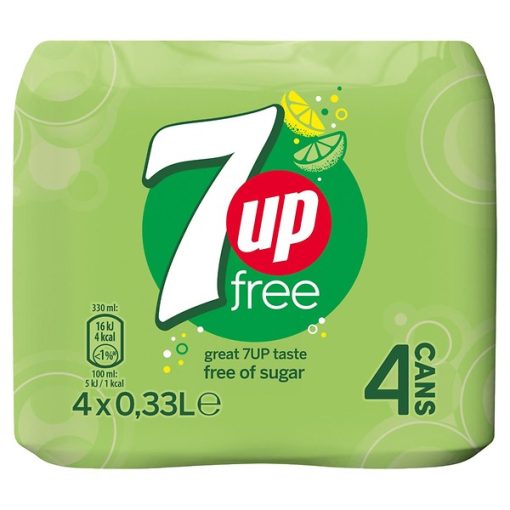 7Up Free Sugar Zero Blikjes 33cl Tray 24 Stuks - Afbeelding 2