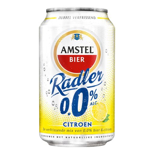 Amstel Radler 0.0 Blikjes Alcoholvrij Bier 33cl Tray 24 Stuks