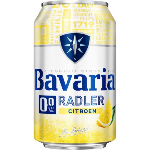 Bavaria Fruity Lemon 0.0 Bier 33cl Blikjes Tray 4x6x33cl