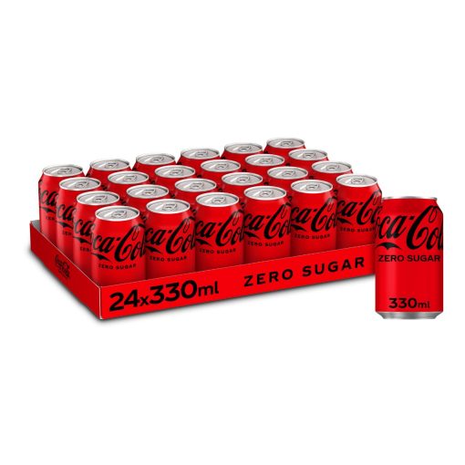 Coca Cola Zero Blikjes 33cl Tray 24 Stuks (Deens) - Afbeelding 2