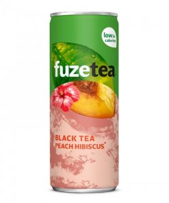 Fuze Tea Peach Hibiscus Blikjes 33cl Tray 24 Stuks
