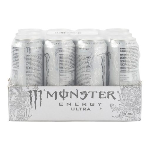 Monster Zero Ultra White Energy Drink Blikjes Tray 12x50cl - Afbeelding 2