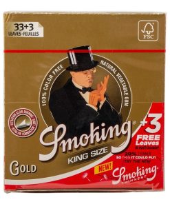 Smoking Vloeipapier King Size Gold Vloeitjes, Doos 50 Pakjes 33 Stuks