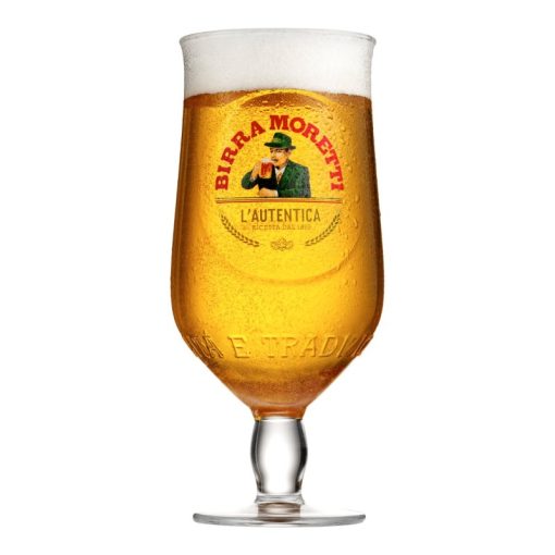 Birra Moretti Bierglas met Voet 25cl Doos 6 Glazen