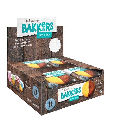 Boom Cake Met Vanille En Cacao 75gr Apart Verpakt Doos 12 stuks