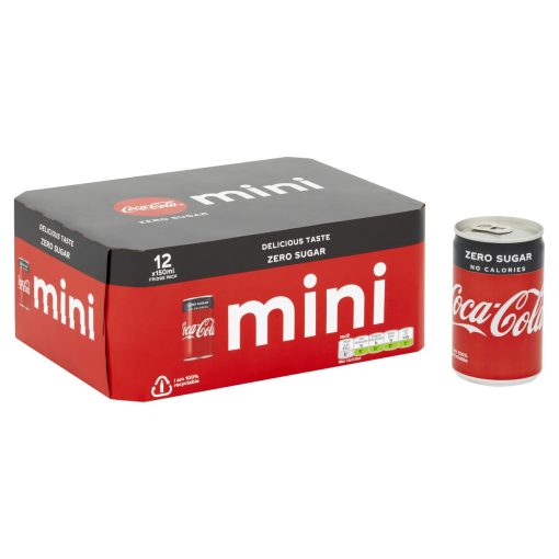 Coca Cola Zero Mini Blikjes 15cl Tray 24x15cl - Afbeelding 2