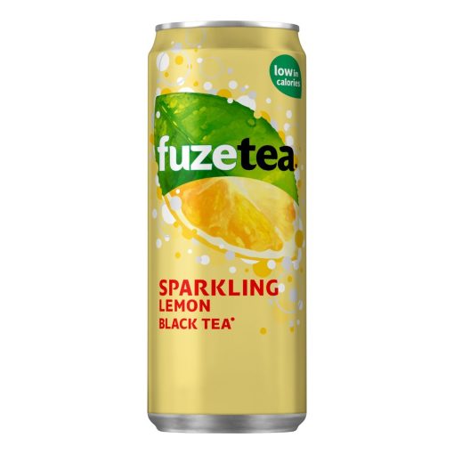 Fuze Tea Sparkling Black Tea Blikjes 33cl Tray 24 Stuks