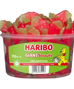 Haribo Aardbei Snoepjes Silo Emmer 150 stuks