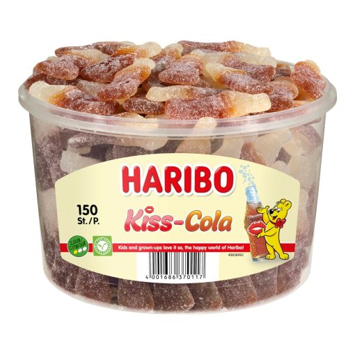 Haribo Kiss Cola Snoepjes Silo Emmer 150 stuks