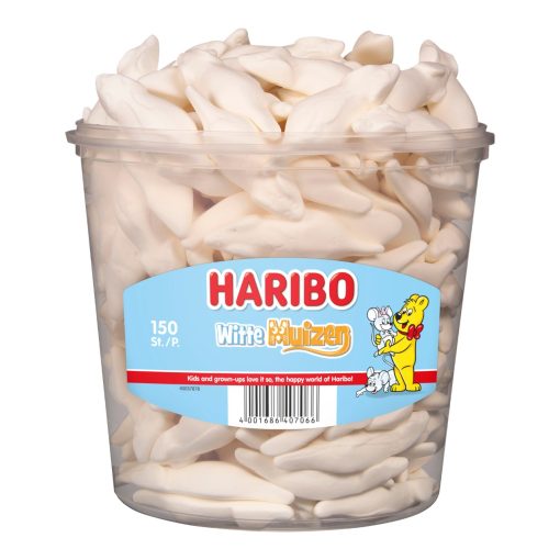 Haribo Witte Muizen Snoepjes Silo Emmer 150 stuks