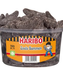 Haribo Zoute Bommen Snoepjes Silo Emmer 150 stuks
