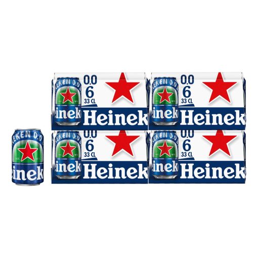 Heineken 0.0 Bier Alcoholvrij Blikjes 33cl Tray 24 Stuks - Afbeelding 2