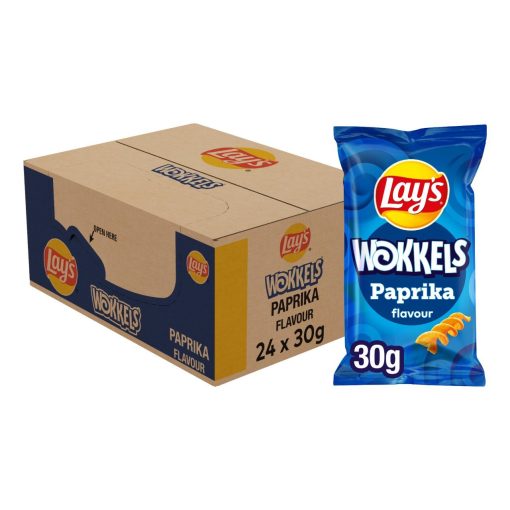 Lay's Wokkels Paprika Chips Kleine Mini Zakjes 30 gram Doos 24 Stuks