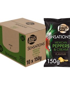 Lay's Mexican Pepperscream Grote Zakken 150 gram Doos 10 Stuks
