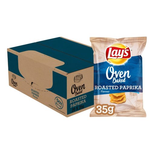 Lay's Oven Baked Roasted Paprika Chips Kleine Mini Zakjes 35 gram Doos 20 Stuks