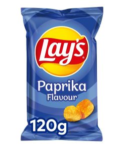 Lay's Paprika Chips Grote Zakken 100 gram Doos 12 Stuks
