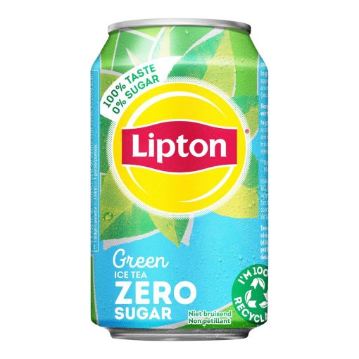 Lipton Ice Tea ZERO Green Sparkling 33cl Blikjes Tray 24 Stuks
