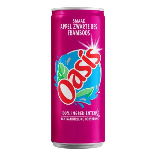 Oasis Appel Cassis Framboos Blikjes 33cl Tray 4x6 Stuks