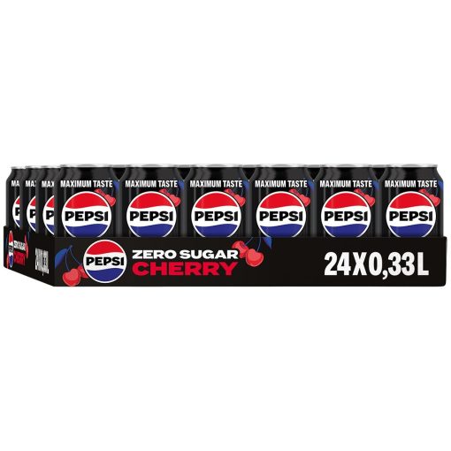 Pepsi Cola Zero Cherry Blikjes 33cl Tray 24 Stuks - Afbeelding 2