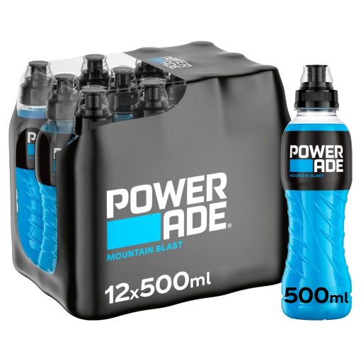 Powerade Mountain Blast Flesjes 50cl Sportdrank Tray 12 Stuks - Afbeelding 2