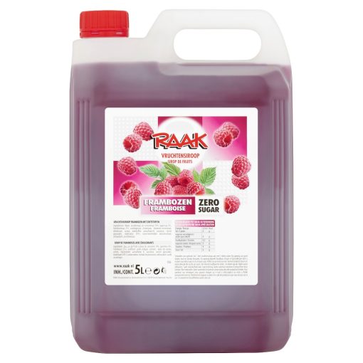 Raak Limonade Siroop Framboos ZERO 5 Liter Grote Kan