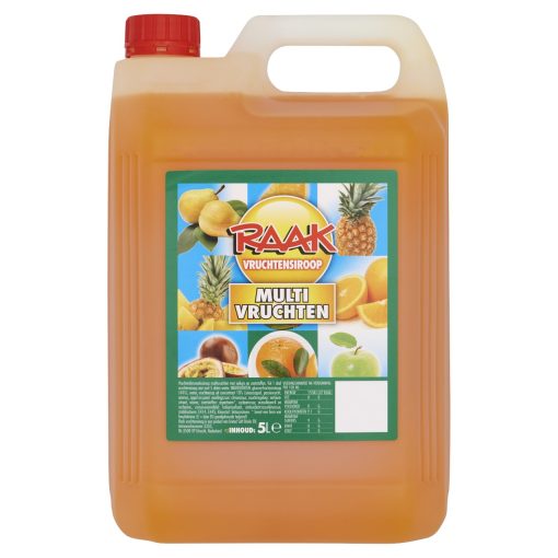 Raak Multivruchten Zero Limonadesiroop 5 Liter Grote Kan