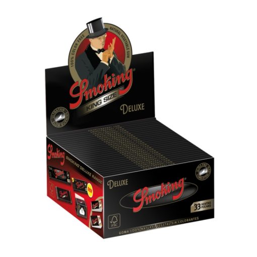 Smoking Vloeipapier De Luxe ZWART King Size Vloeitjes Doos 50 Pakjes 33 Stuks (Zwarte verpakking)