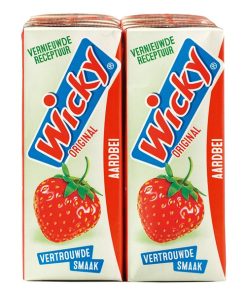 Wicky Drink Aardbei Pakjes 20cl Tray 30 stuks