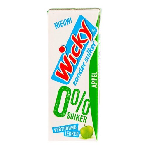 Wicky Fruitdrink Appelsap Zonder Suiker 20cl Tray 30 Pakjes