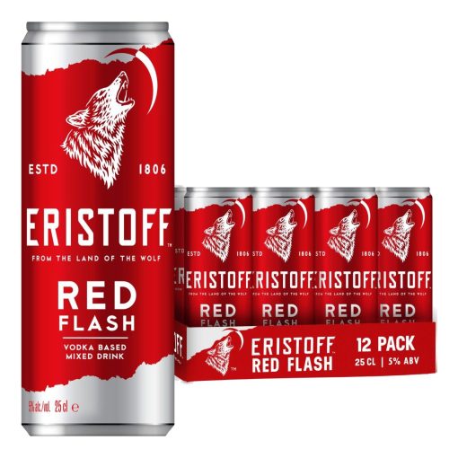 Eristoff Red Flash Blikjes 25cl Tray 12 Stuks – vodka energy premix