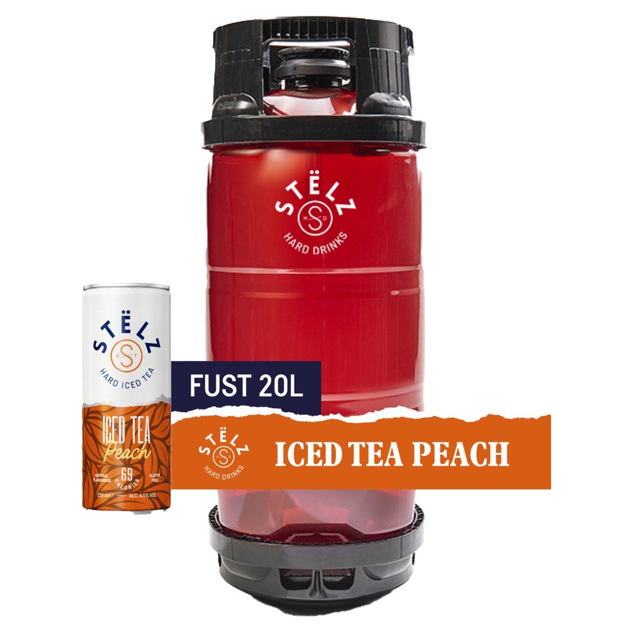 Stëlz Iced Tea Peach Hard Seltzer Vat 20L – bruisende perziksmaak
